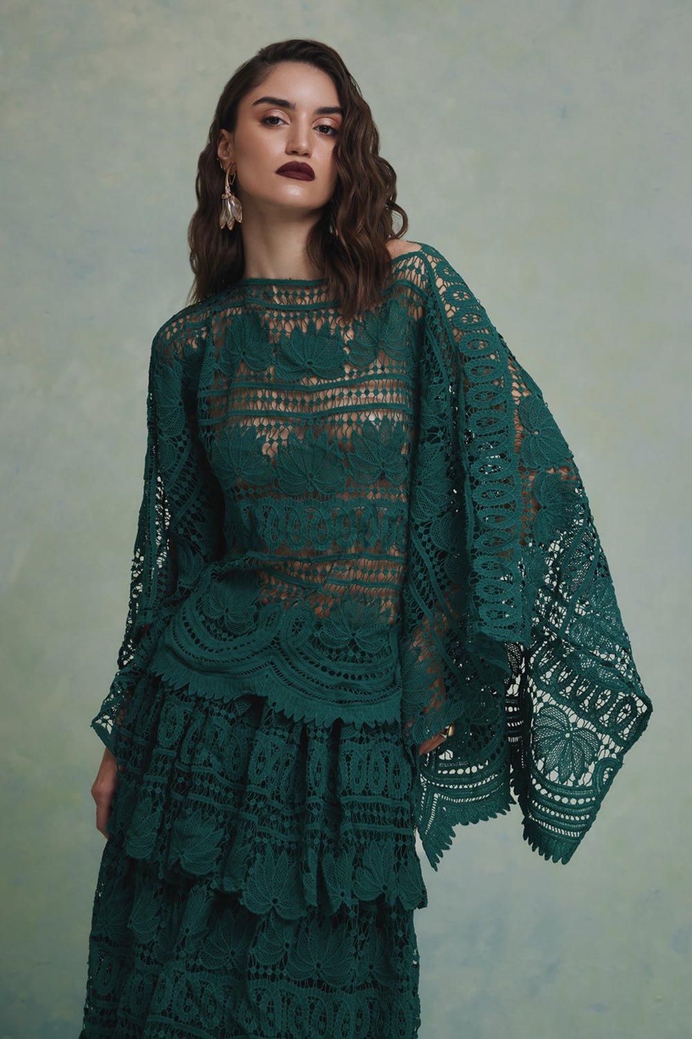 Jade Layered Top and Skirt Set - Zabella