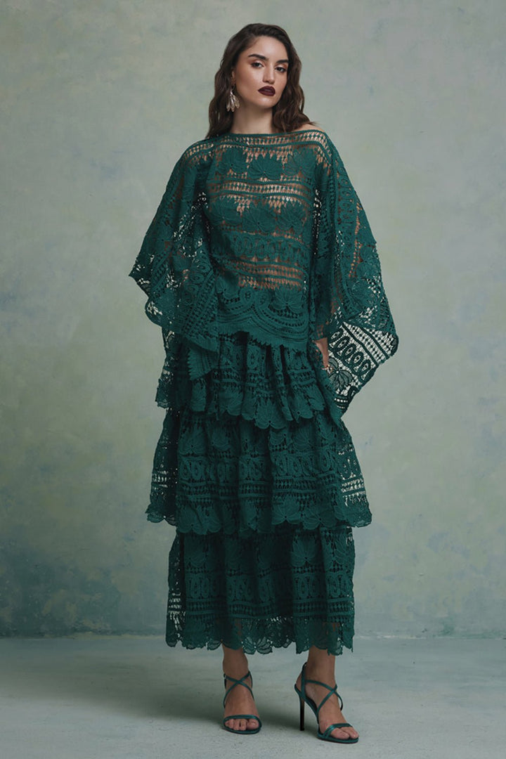 Jade Layered Top and Skirt Set - Zabella