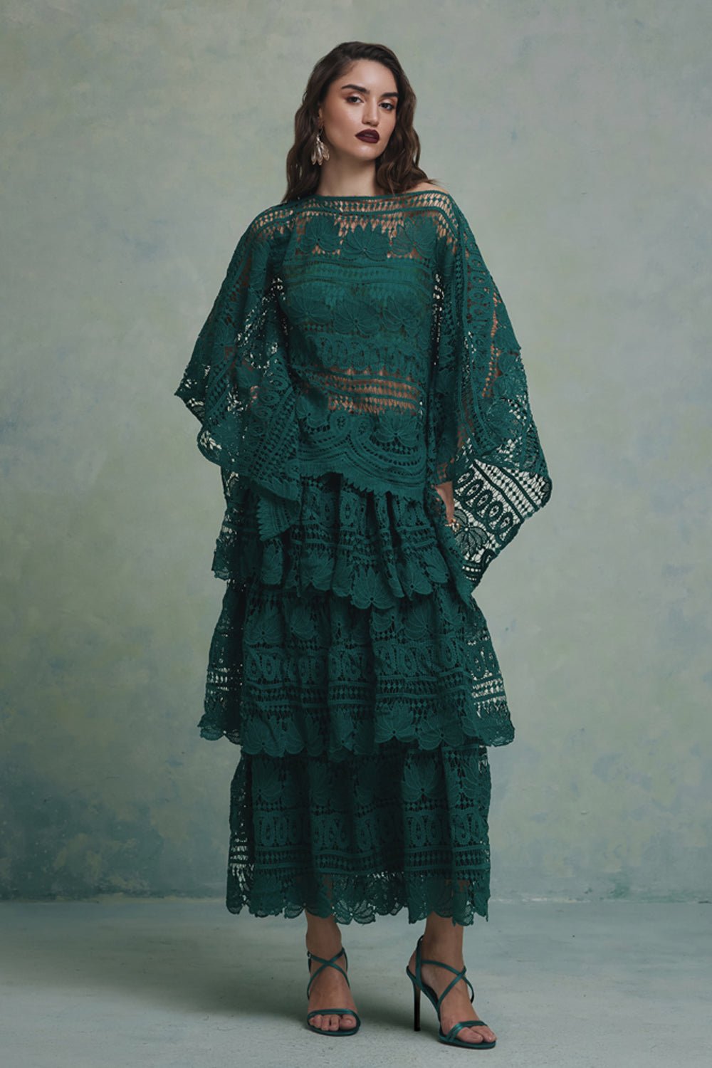 Jade Layered Top and Skirt Set - Zabella