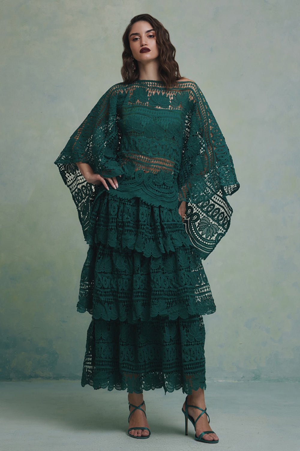 Jade Layered Top and Skirt Set - Zabella