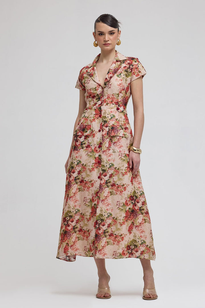Jane Floral Midi Dress - Zabella