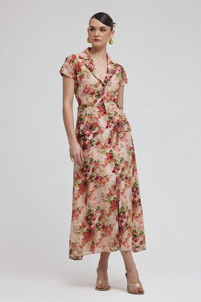 Jane Floral Midi Dress - Zabella