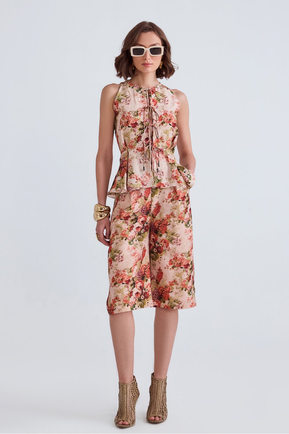 Jane Floral Top and Culottes Set - Zabella