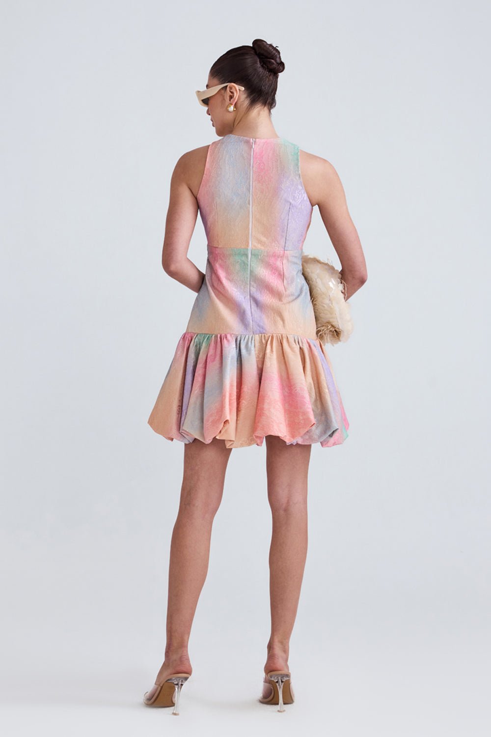 Kara Lace Balloon Mini Dress - Zabella