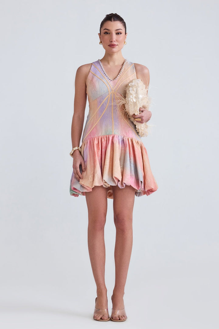 Kara Lace Balloon Mini Dress - Zabella