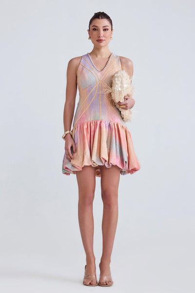 Kara Lace Balloon Mini Dress - Zabella