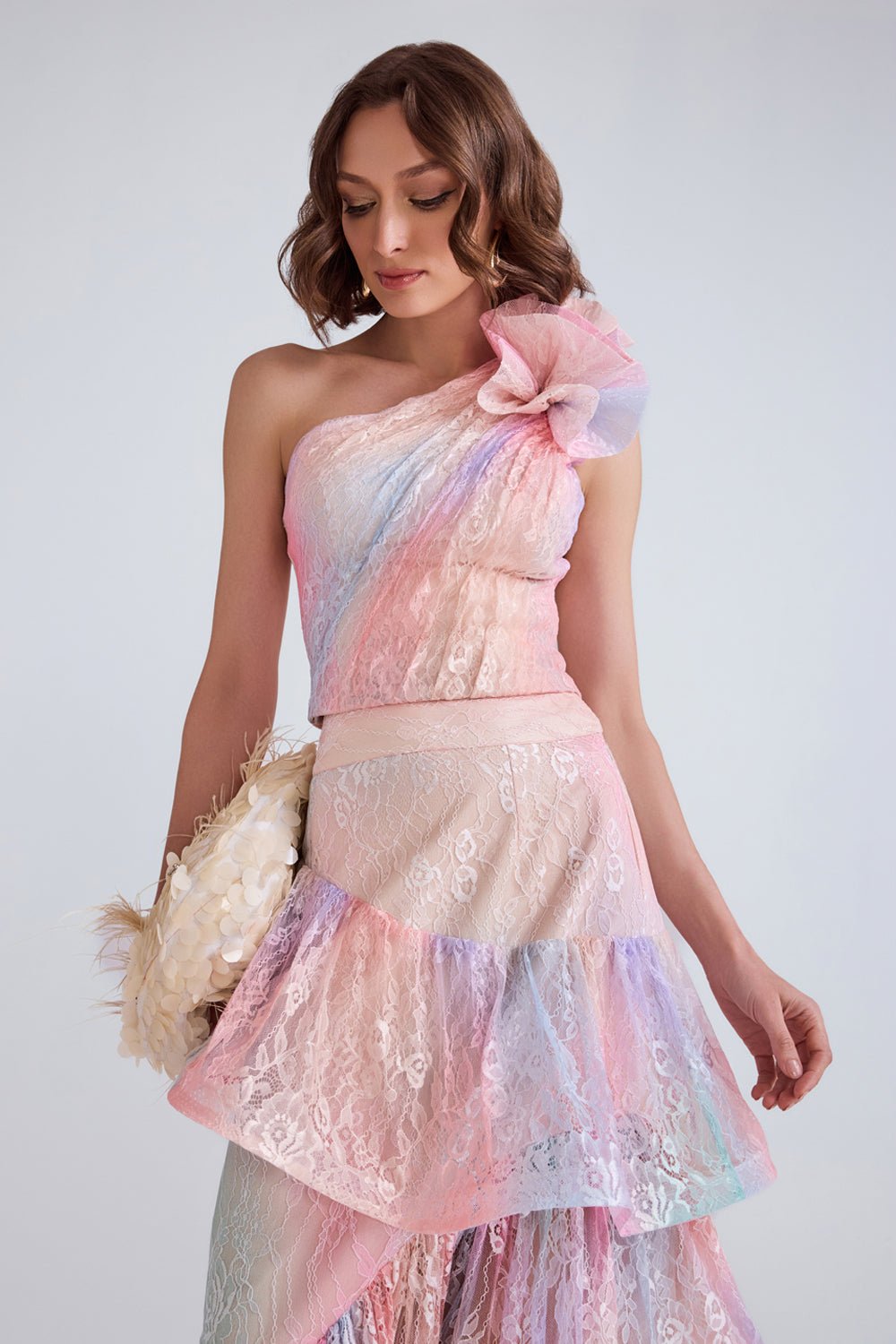 Kara Lace Top and Skirt Set - Zabella