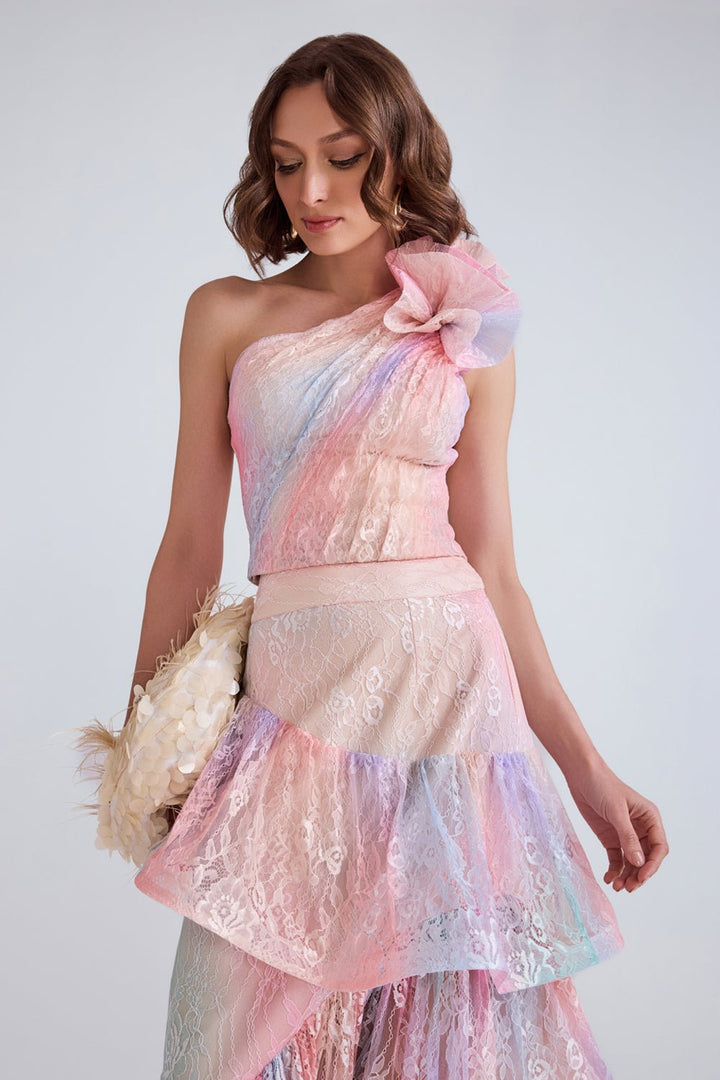 Kara Lace Top and Skirt Set - Zabella