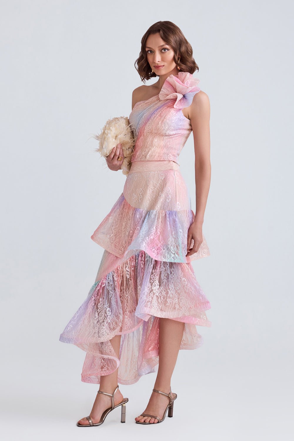 Kara Lace Top and Skirt Set - Zabella