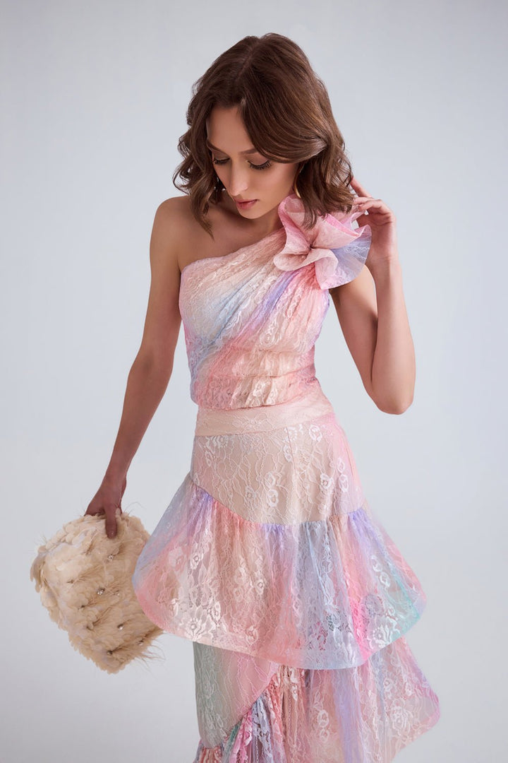 Kara Lace Top and Skirt Set - Zabella