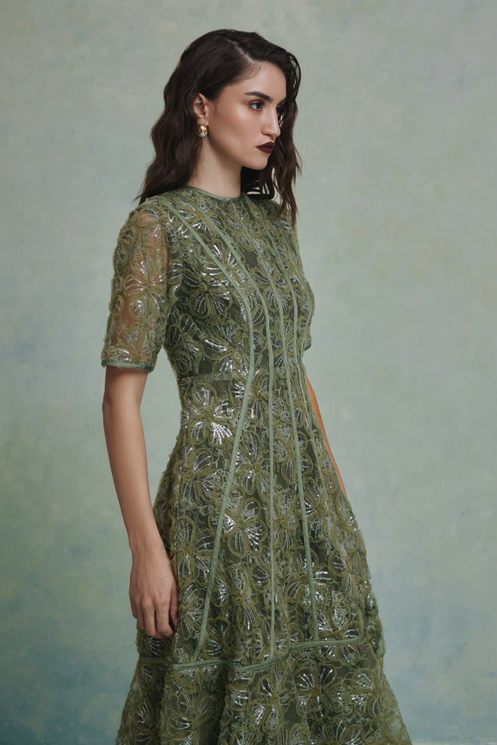 Lana Green Midi Dress - Zabella