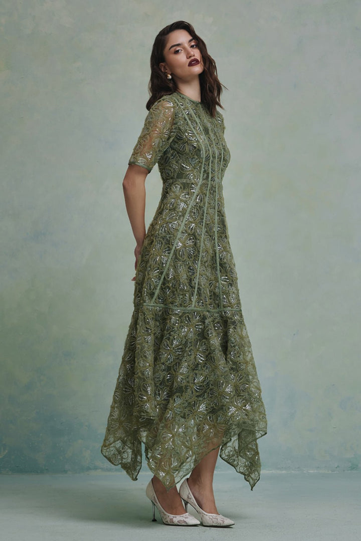 Lana Green Midi Dress - Zabella