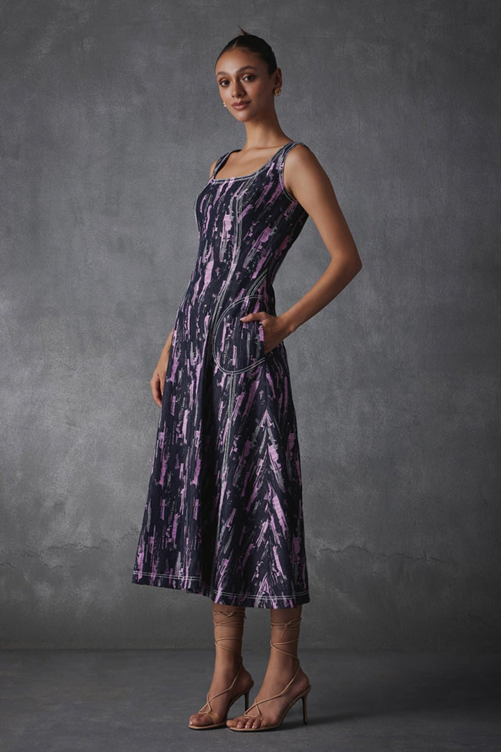 Maria Denim Midi Dress - Zabella