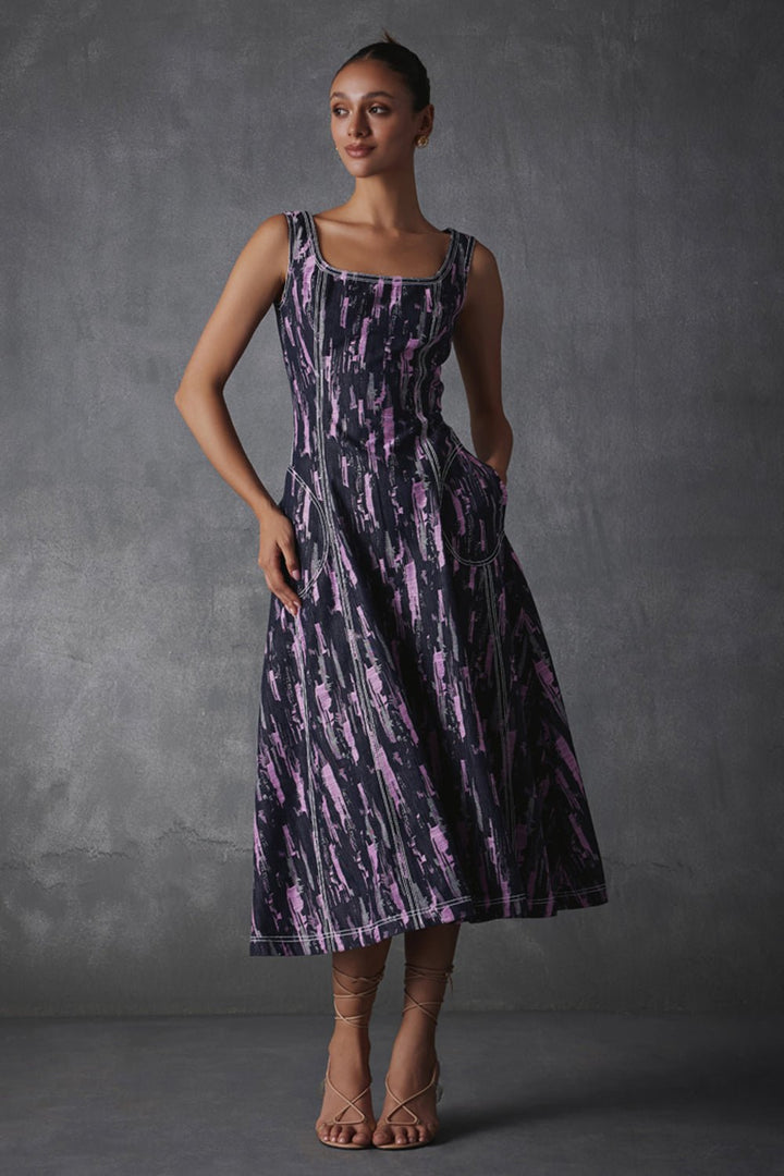 Maria Denim Midi Dress - Zabella
