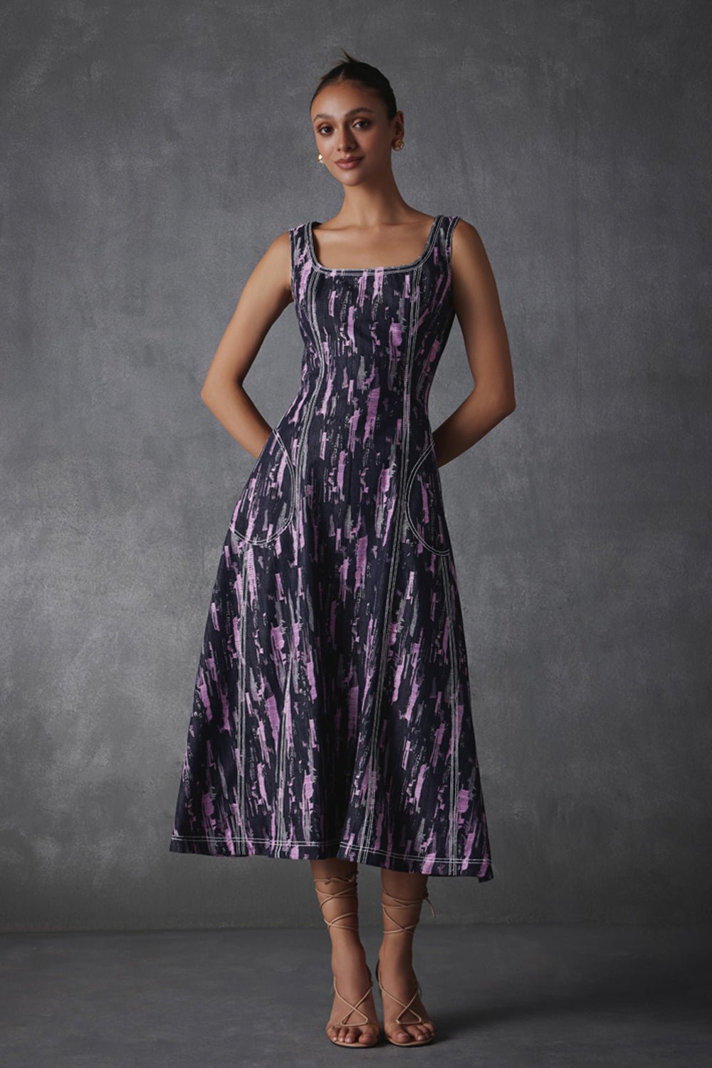 Maria Denim Midi Dress - Zabella