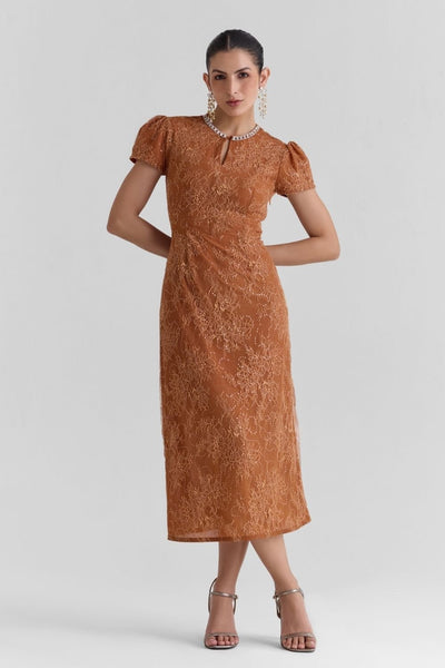 Meadow Lace Midi Dress - Zabella