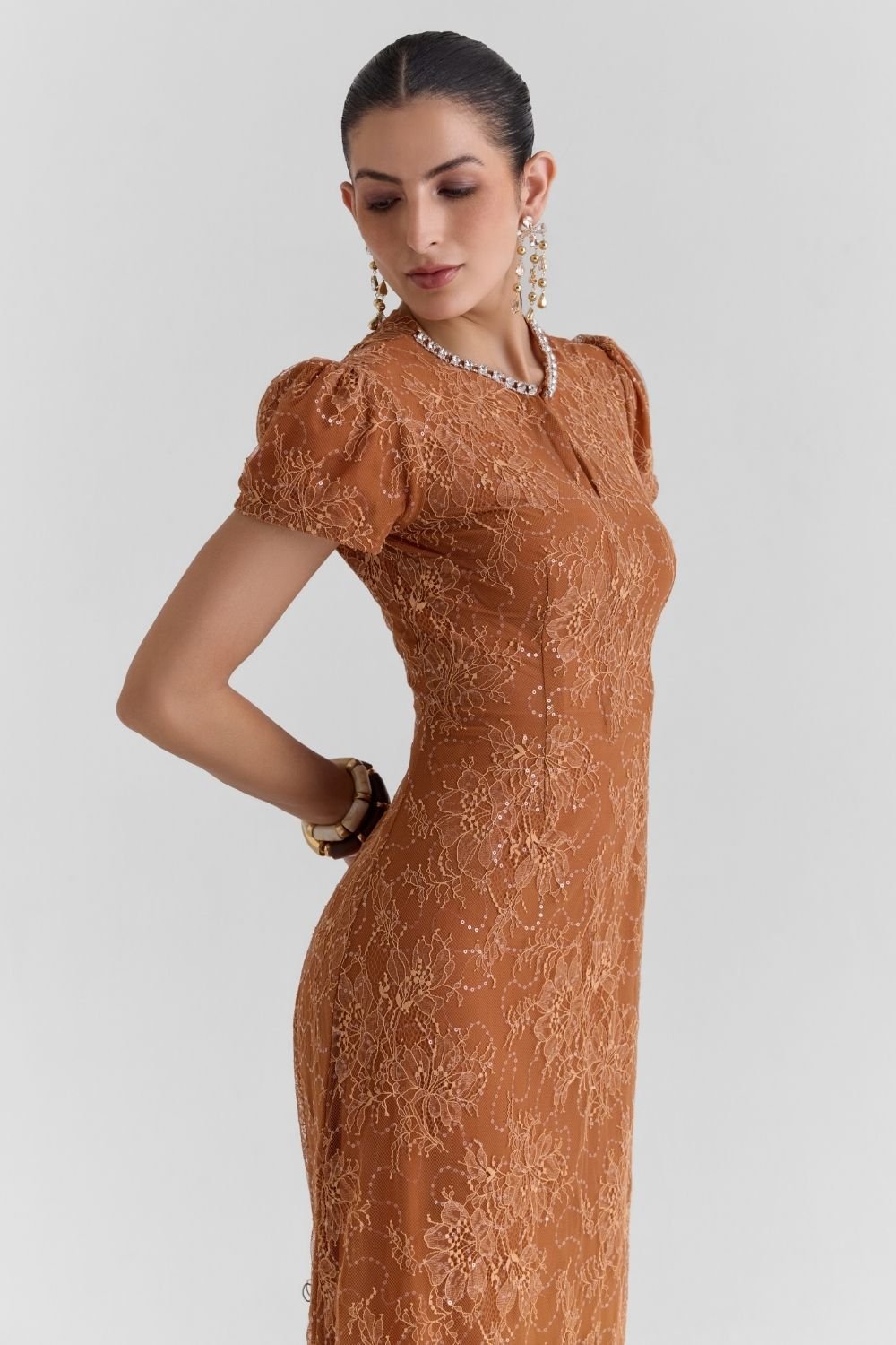 Meadow Lace Midi Dress - Zabella