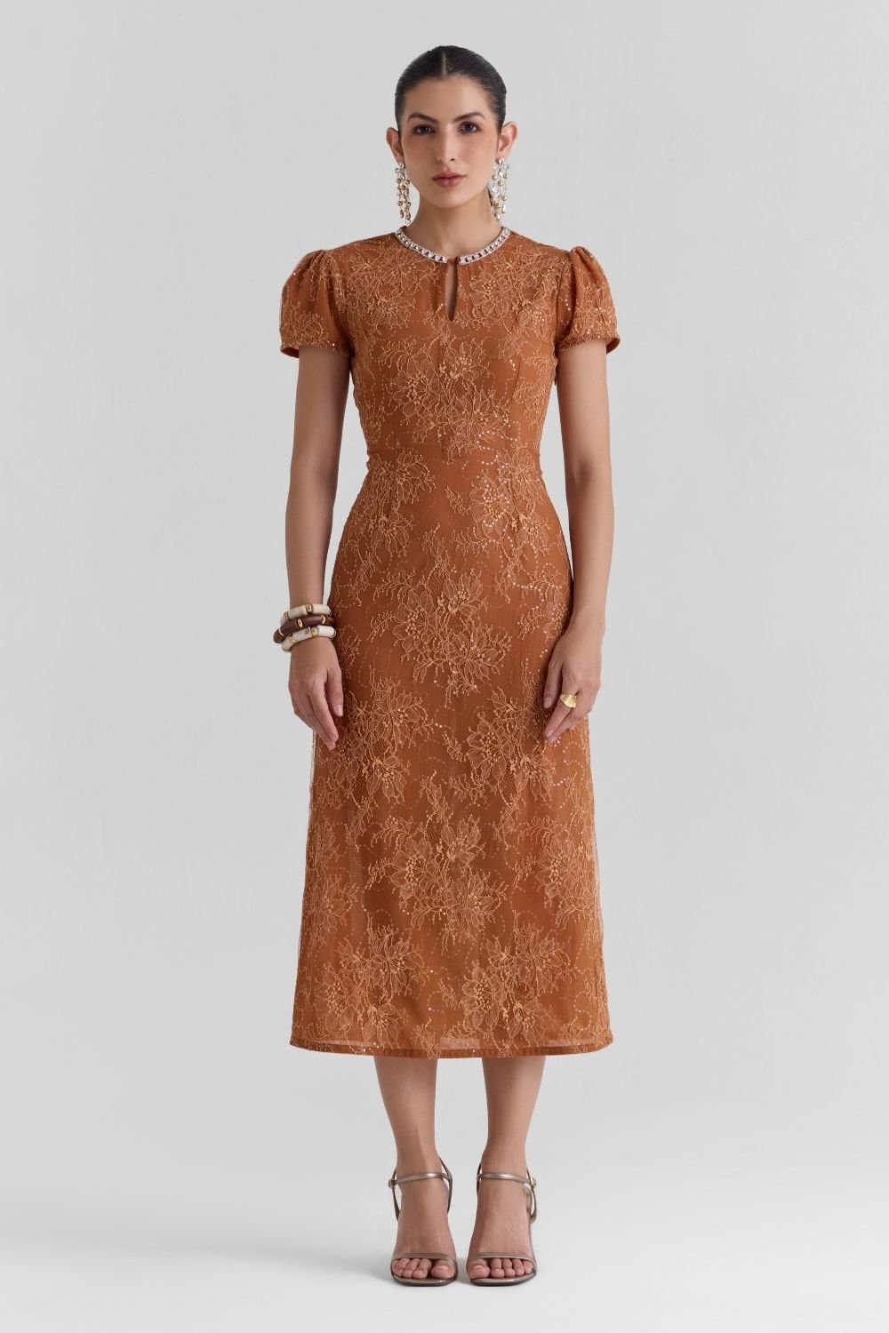Meadow Lace Midi Dress - Zabella