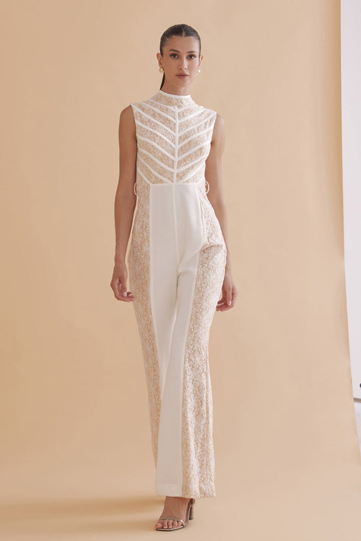Miles White Lace Jumpsuit - Zabella