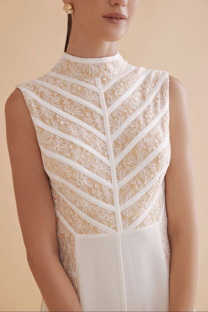 Miles White Lace Jumpsuit - Zabella
