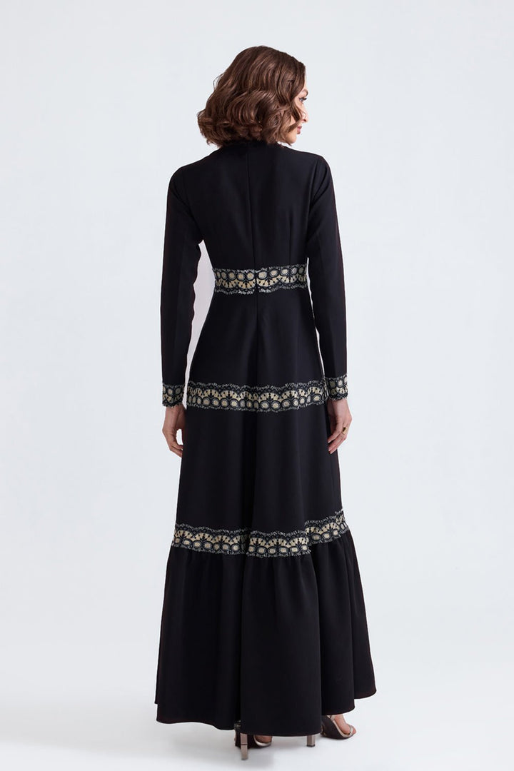 Misba Black Long Dress - Zabella