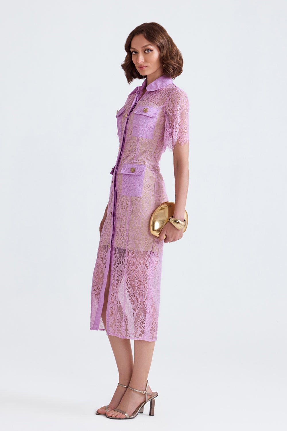 Nyla Lilac Lace Midi - Zabella