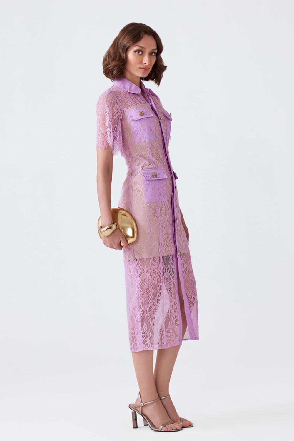 Nyla Lilac Lace Midi - Zabella