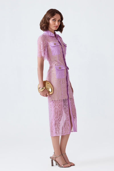 Nyla Lilac Lace Midi - Zabella