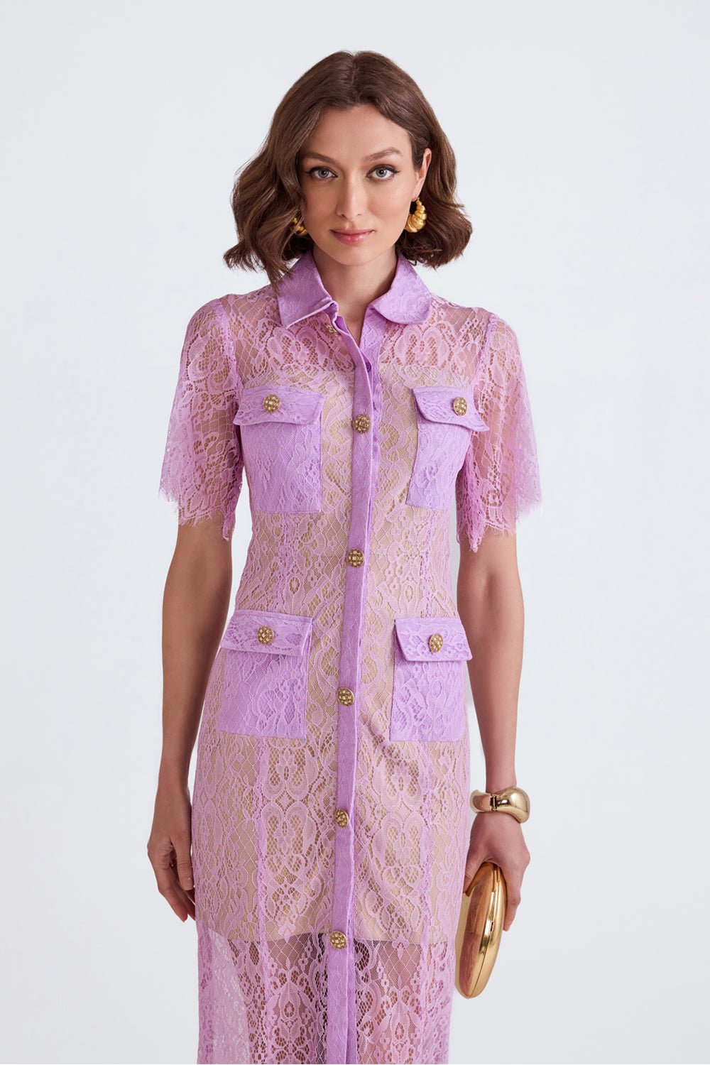 Nyla Lilac Lace Midi - Zabella