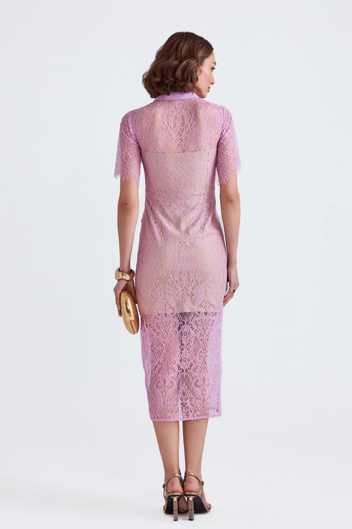 Nyla Lilac Lace Midi - Zabella
