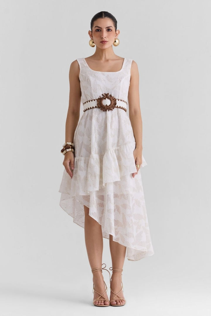 Odette Lace Midi Dress - Zabella