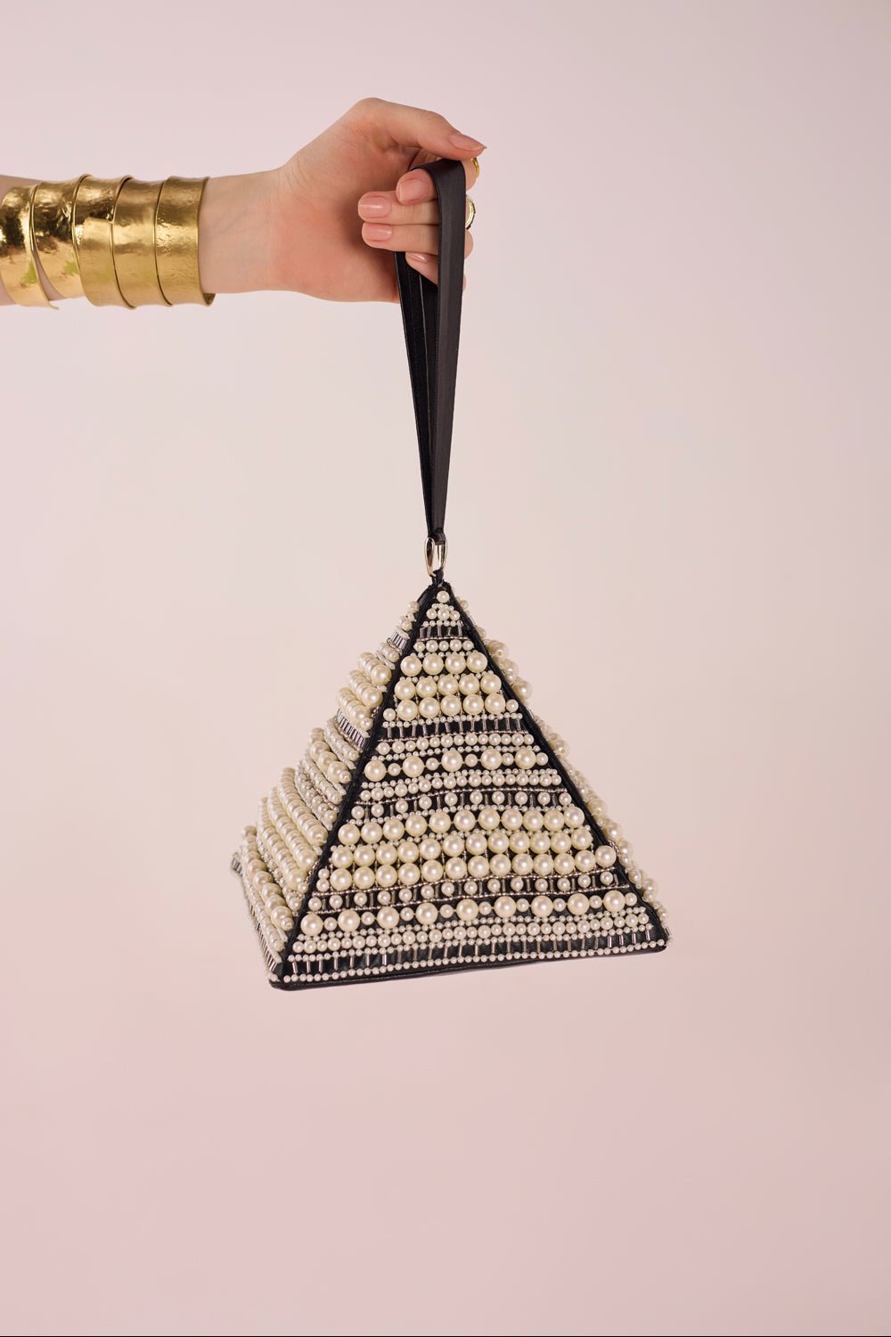 Pearl Beaded Triangle Bag - Zabella