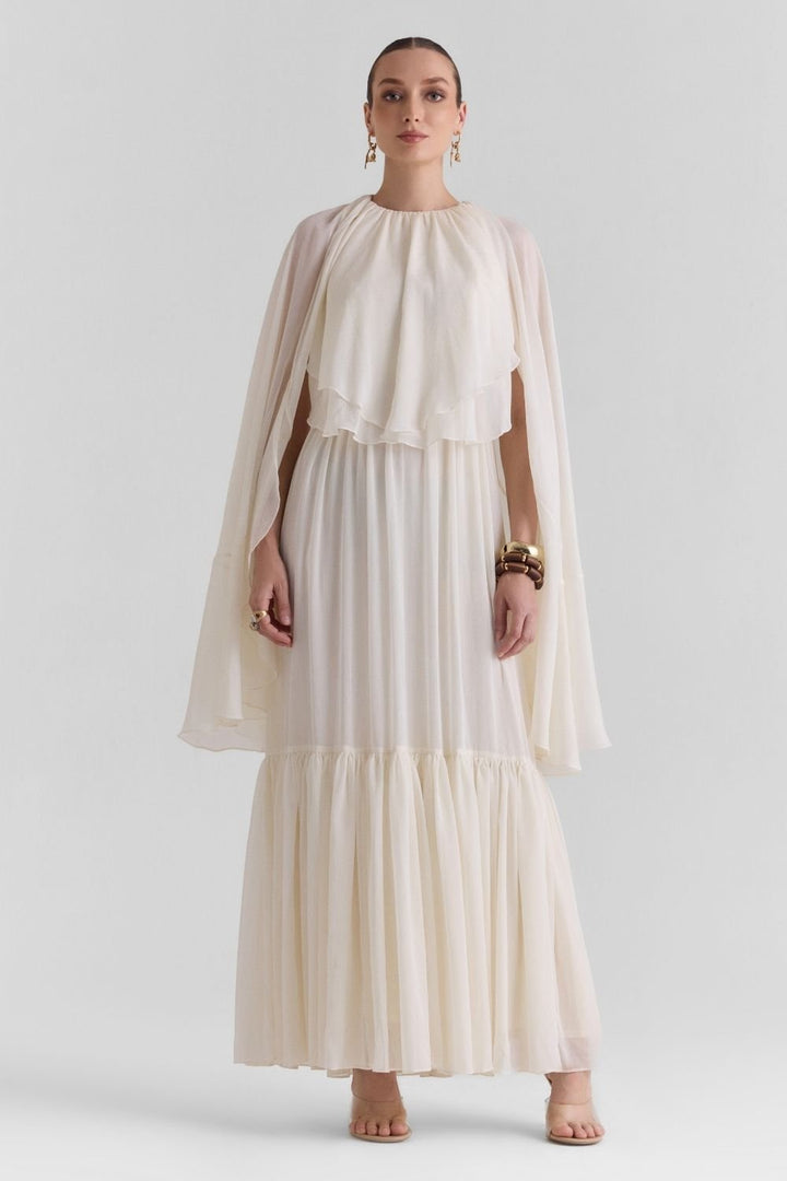 Pearl Ruffled Maxi Dress - Zabella