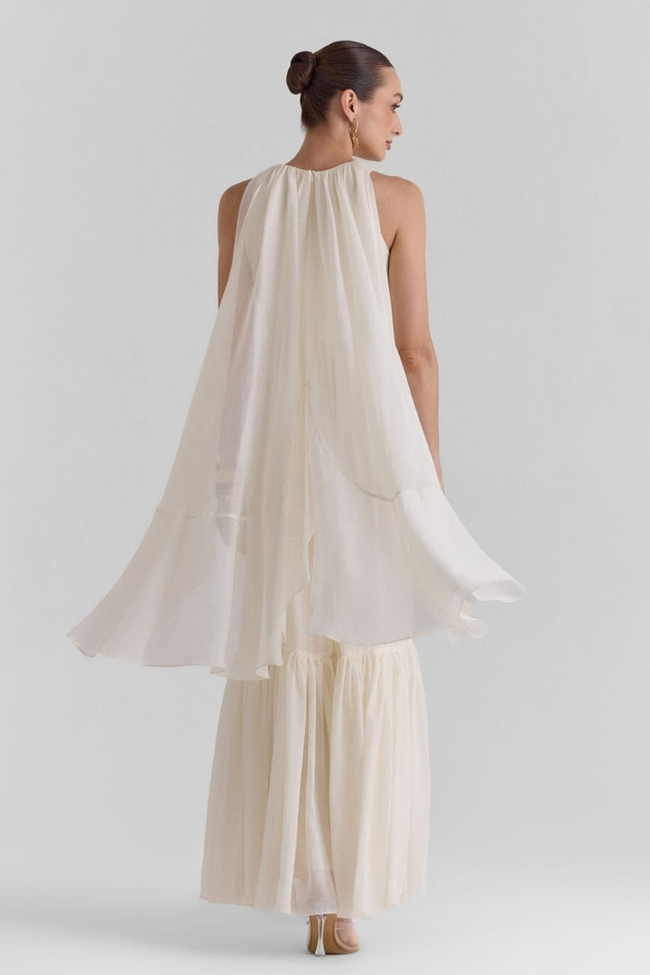 Pearl Ruffled Maxi Dress - Zabella
