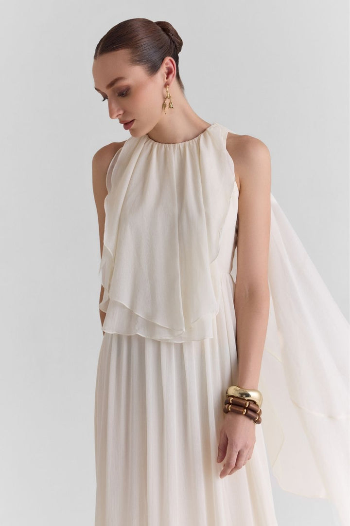 Pearl Ruffled Maxi Dress - Zabella