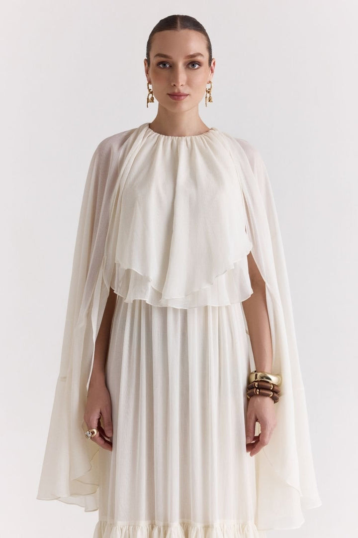 Pearl Ruffled Maxi Dress - Zabella