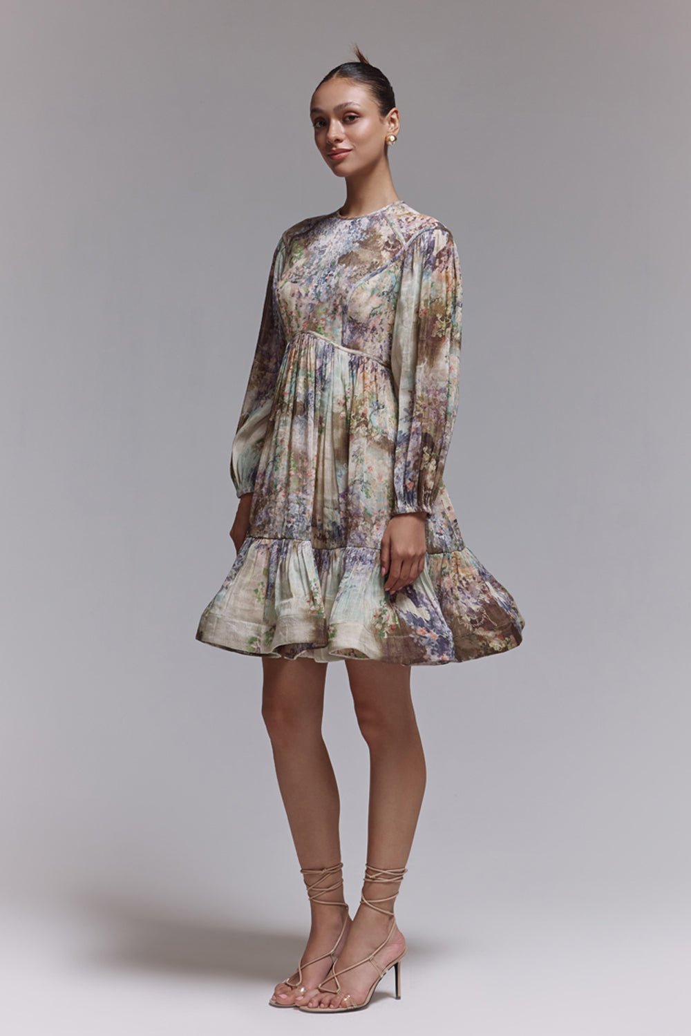 Quinn Printed Silk Linen Dress - Zabella