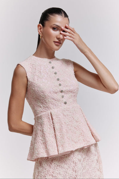 Robin Pink Lace Top - Zabella