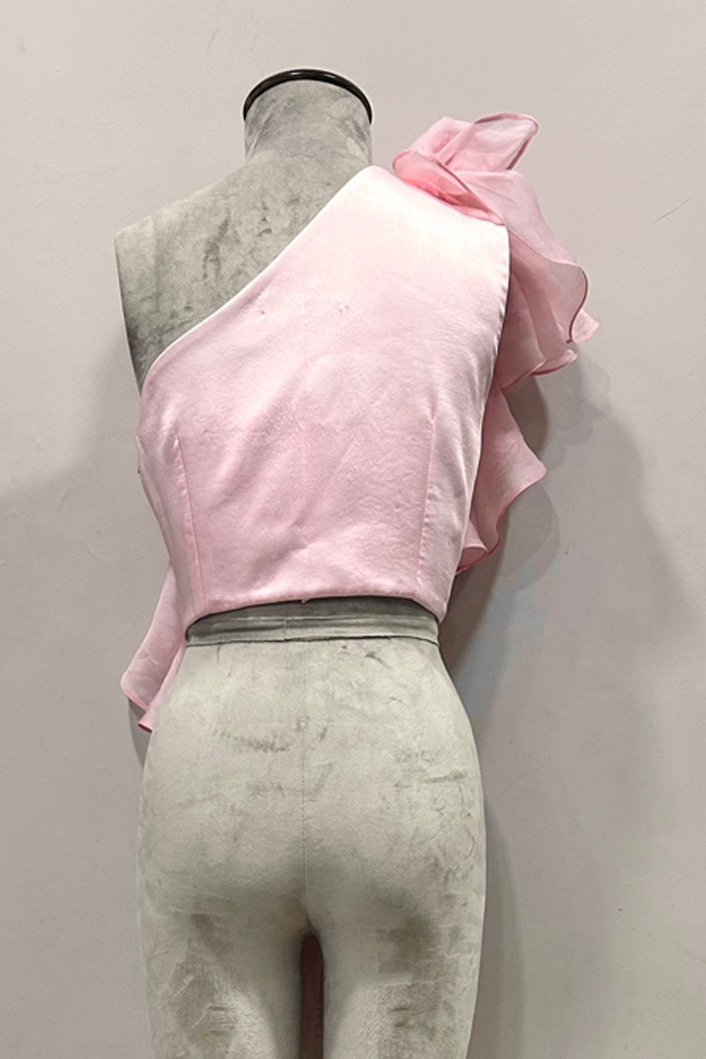 Rose Organza One Shoulder Top - Zabella