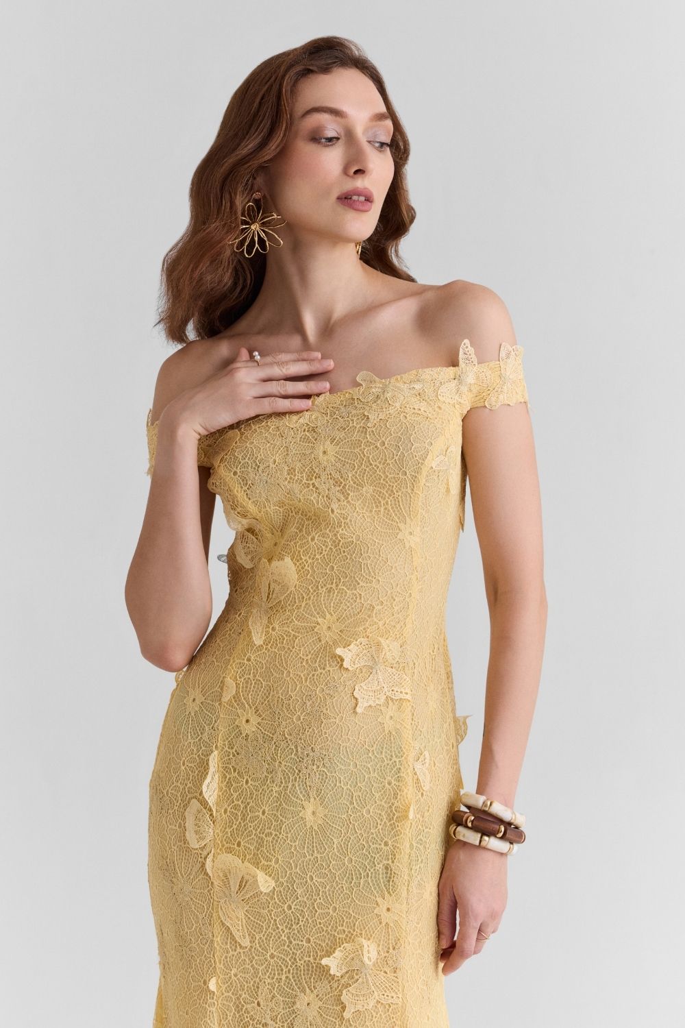 Saphira Lace Midi Dress - Zabella