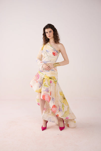 Selina Asymmetric Linen Dress - Zabella