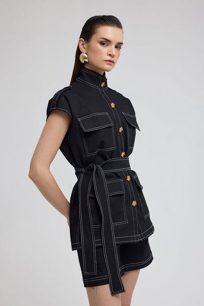 Seoul Black Denim Top - Zabella