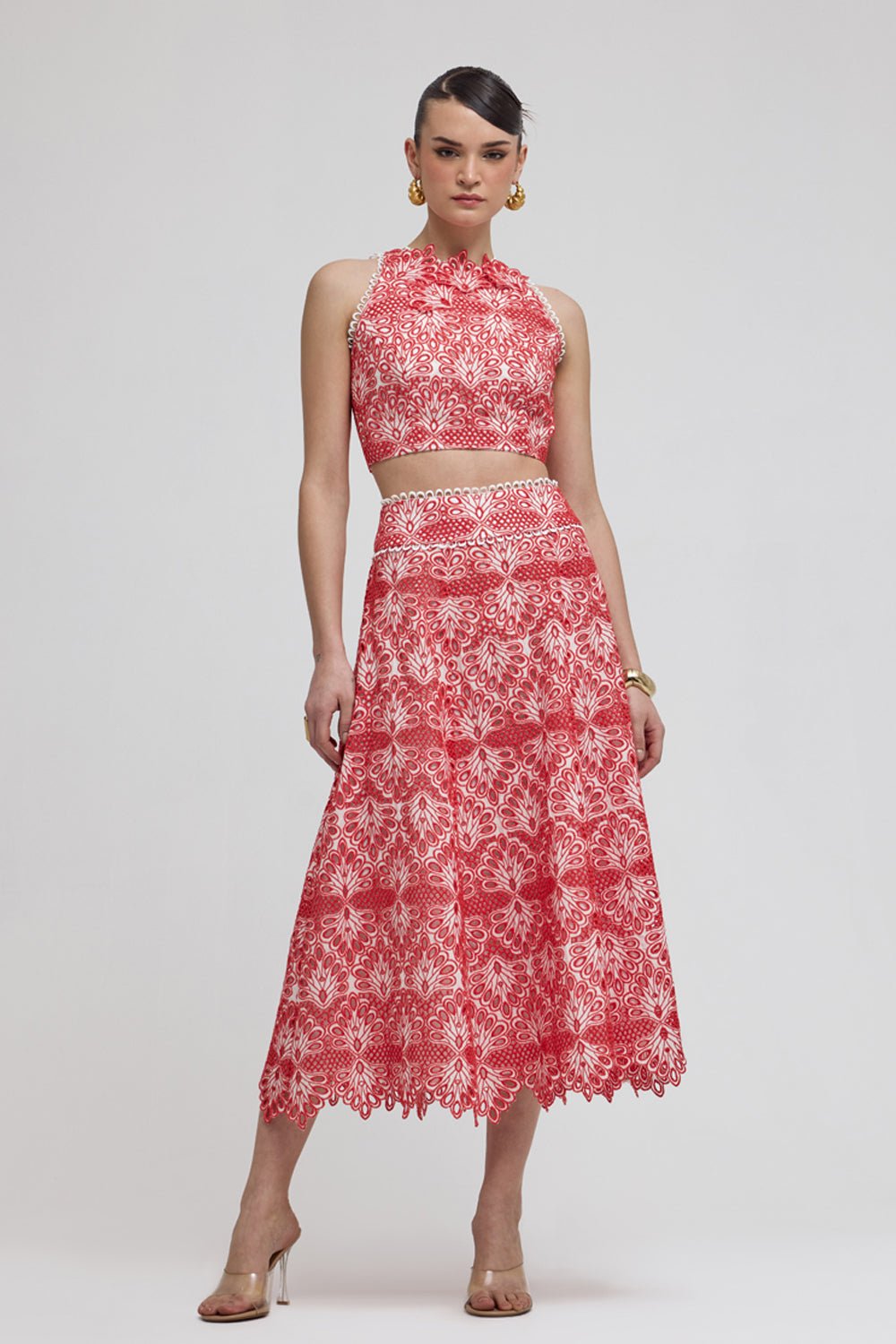 Sicily Red Lace Co - ord Set - Zabella