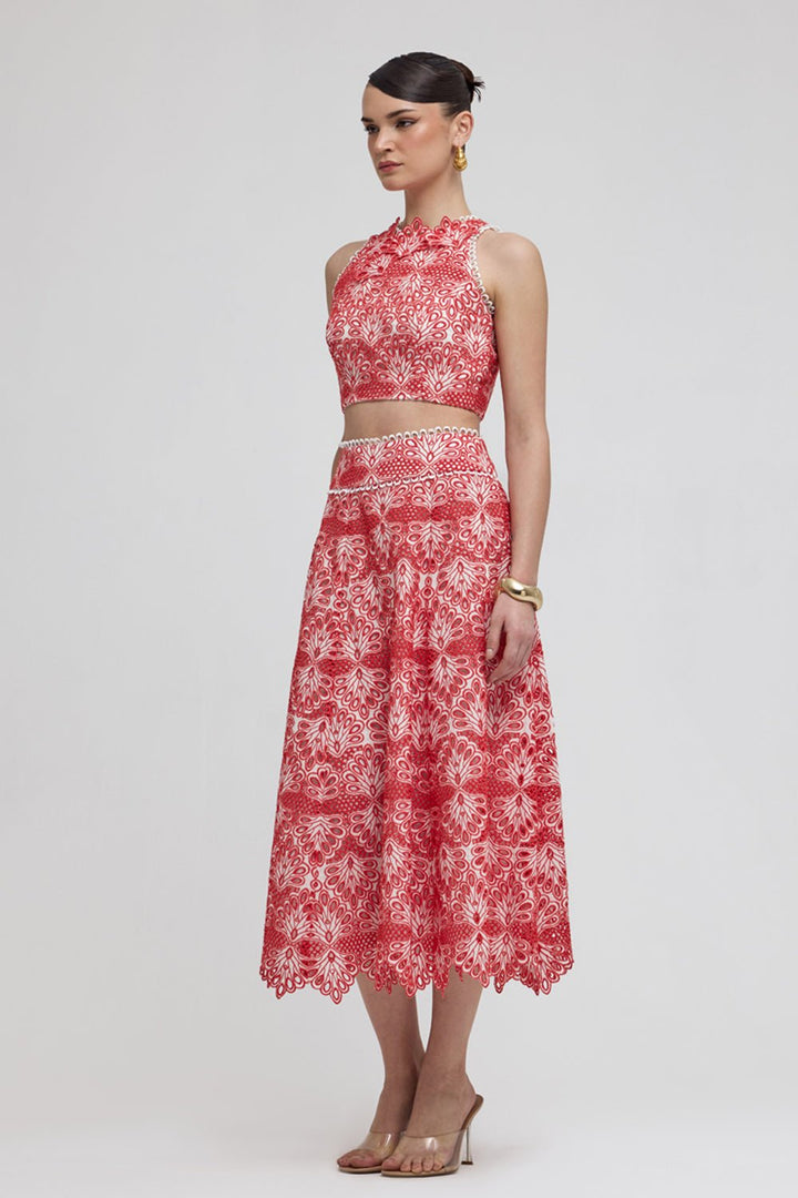 Sicily Red Lace Co - ord Set - Zabella