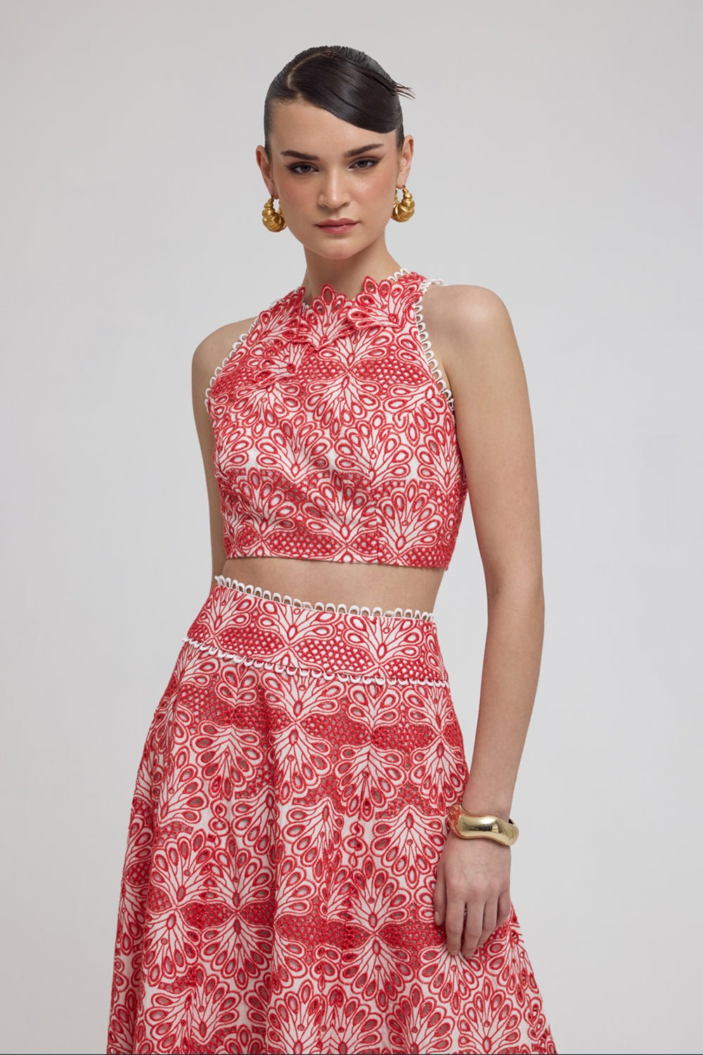 Sicily Red Lace Co - ord Set - Zabella