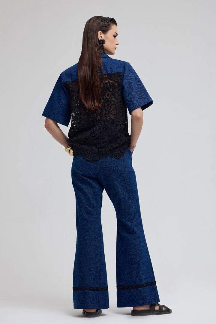 Sydney Denim And Lace Top - Zabella