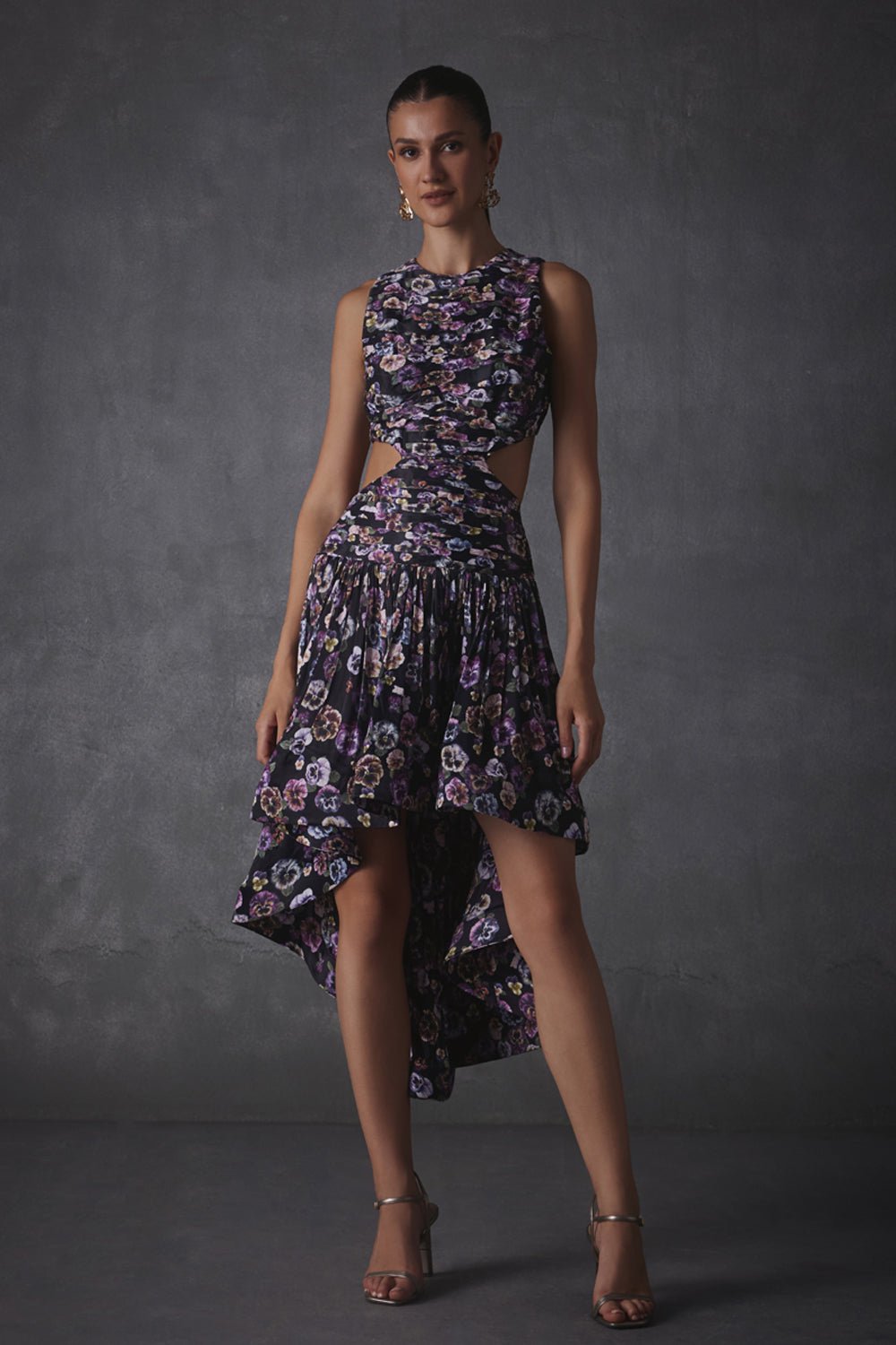 Tess Printed Satin Dress - Zabella