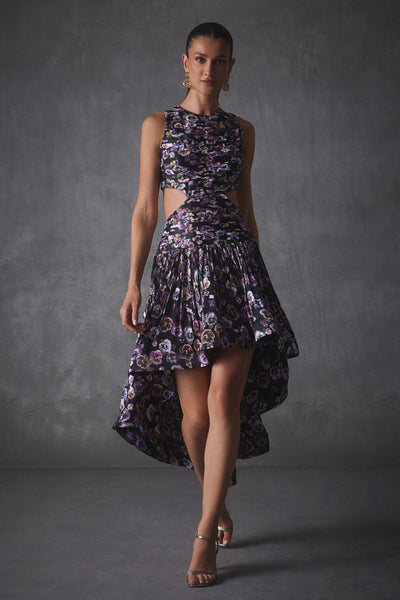 Tess Printed Satin Dress - Zabella