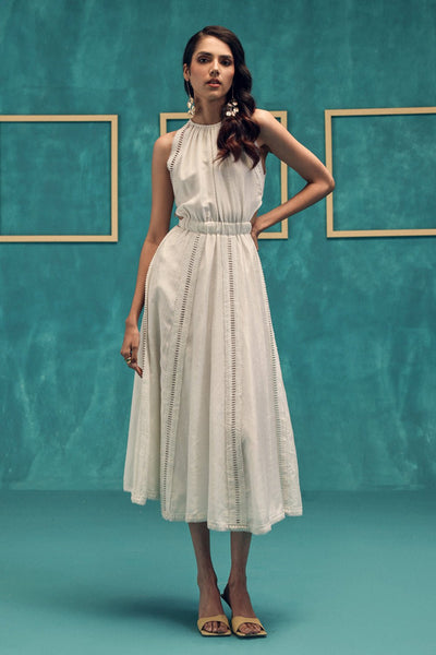 Valley Flared Cotton Midi Dress - Zabella