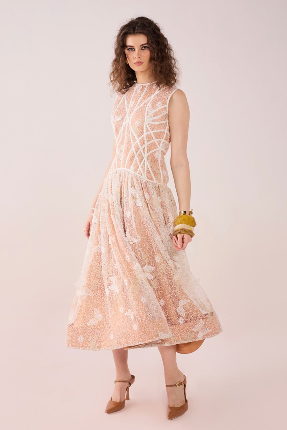 Vanna Structured Lace Midi - Zabella